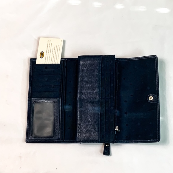 Fossil Women's Madison Slim Clutch Wallet Pebbled Leather Striped Multi-Colored - Picture 2 of 4